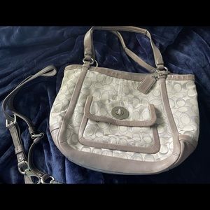 Coach shoulder bag taupe purse medium size bag